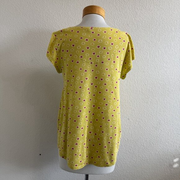 Gudrun Sjoden Floral Print Green/Pink Modal/Organic Cotton Short Sleeve Shirt M - Picture 5 of 10